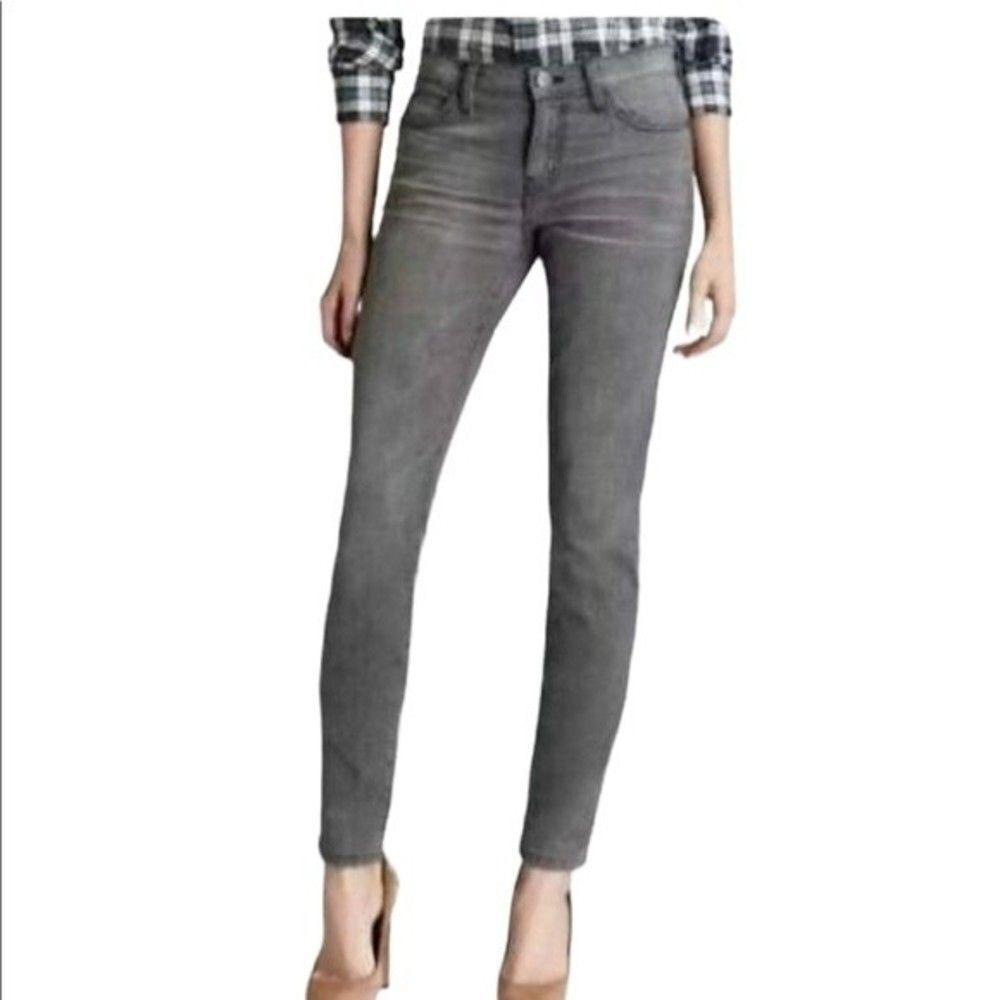 Current/Elliott The Skinny Jeans Overcast Destroy Grey Low Rise 27 - Picture 12 of 14